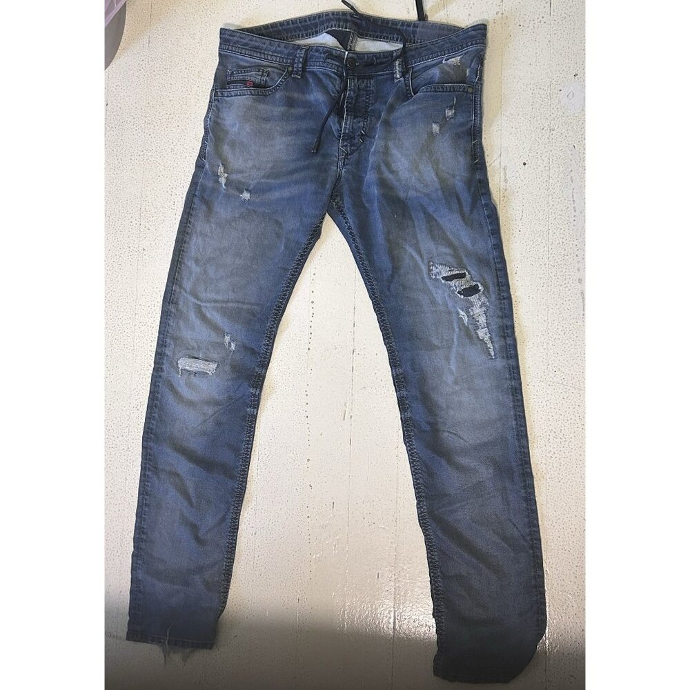 Men's Distressed Blue Jeans